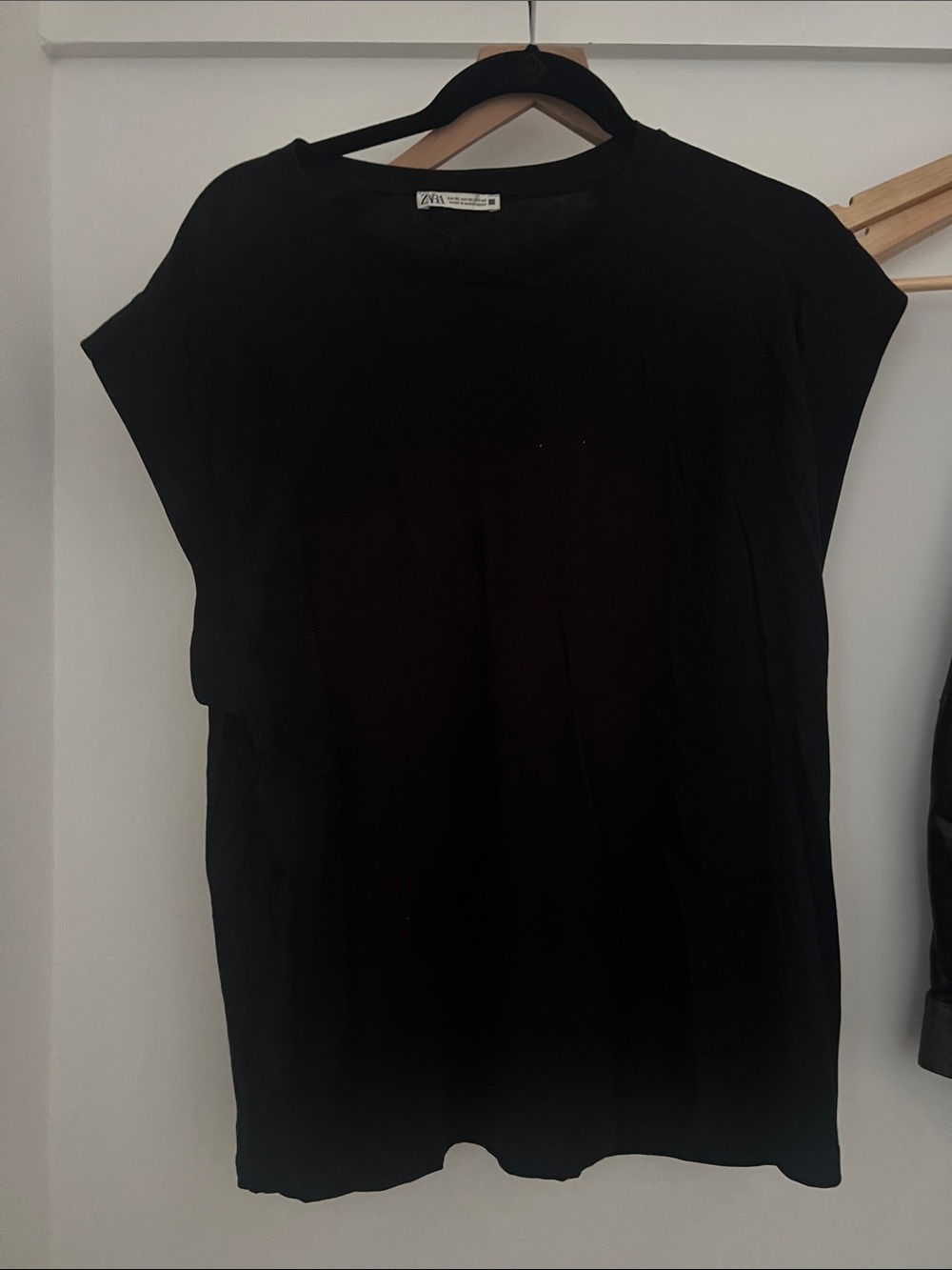 Zara black cotton sleeveless ribbed sleeve tank XL excellent